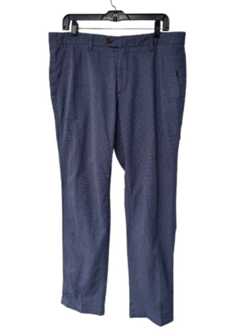 Ted Baker London patterned straight leg cotton pants navy blue men's size 36R